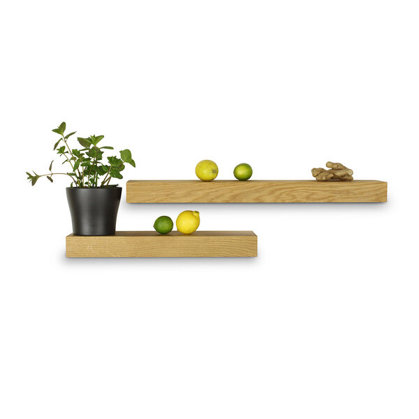 GreenHaus Balkenregal Eiche Massivholz Regal Wandregal GreenHaus Balkenregal Eiche Massivholz Regal Wandregal