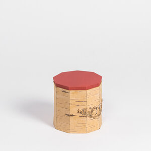 Teedose mit Ziernaht / Vorratsdose aus Birkenrinde: ø12x12cm - MOYA Birch Bark