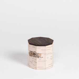 Teedose mit Ziernaht / Vorratsdose aus Birkenrinde: ø12x12cm - MOYA Birch Bark