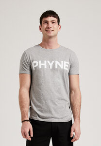 Graues Herren T-Shirt mit Aufdruck, aus Biobaumwolle - PHYNE