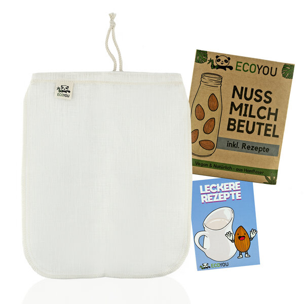 S M L XL Filtertuch für Obstsaft & Kaffee Faireal 4 Stück Nussmilchbeutel für vegane Mandelmilch Passiertuch Milchalternativen wie Nussmilch