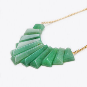 Aventurin Collier Halskette, vergoldet von Crystal and Sage - Crystal and Sage