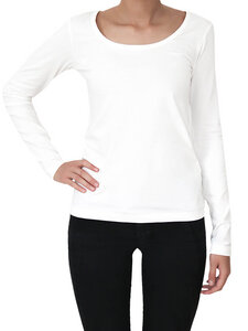 Damen Langarmshirt Rundhals 5 Farben Bio-Baumwolle T-Shirt 4412 - Albero