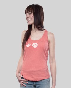Tank Shirt Coral "Birdy Yeah" - SILBERFISCHER