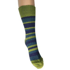 Damen und Herren Ringel Socke reine Bio-Schurwolle - hirsch natur