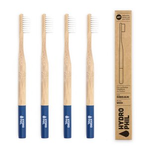 Zahnbürste aus Bambus | 4erPack | extra weich | dunkelblau - HYDROPHIL