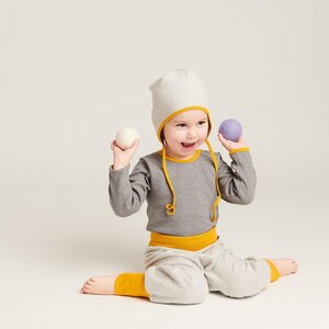 Langarm Baby-Shirt "Interlock Doubleface Grau" aus 100% Bio-Baumwolle - Cheeky Apple