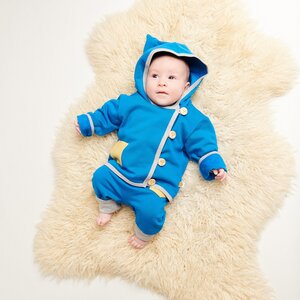 Baby-Sweat-Jäckchen mit Tasche "Sweat Blau" aus Bio-Baumwolle - Cheeky Apple