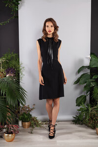 Kurzes Kleid, Abendkleid knielang schwarz Tencel - SinWeaver alternative fashion