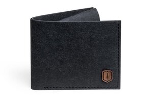 Veganer Schwarzer Geldbeutel Öko-Waschpapier Nox Washpaper Wallet - BeWooden
