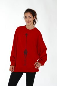 Damen Oversize Pullover aus Bio-Baumwolle "Camilla" bordeaux | Giraffe - CORA happywear