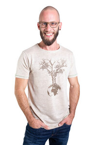 Hanf Shirt für Herren "Weltenbaum" in Natur - Life-Tree