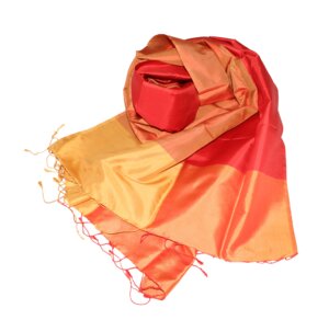 Edler Schal aus handgewebter Seide rot/orange - Schönes aus Indochina