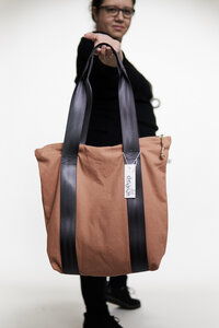kısmet Shoppertasche mit Reißverschluss, Canvas Kastanie, upcycling&bio - diejuju