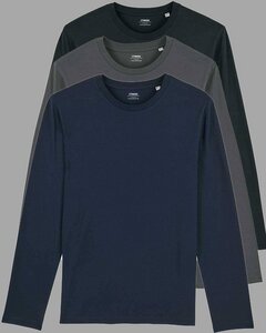 3er Pack Herren Langarmshirts, Longsleeve; verschiedene Farbkombi, Mehrfachpack - YTWOO