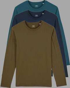 3er Pack Herren Langarmshirts, Longsleeve; verschiedene Farbkombi, Mehrfachpack - YTWOO
