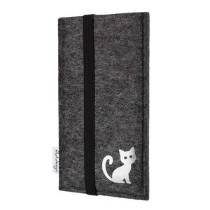 Handyhülle COIMBRA mit Katze für Samsung Galaxy Note-Serie - VEGAN - Filz Tasche - flat.design