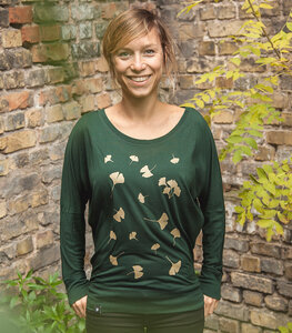Ginkgo Blätter - Fair gehandeltes Frauen Flowshirt - päfjes