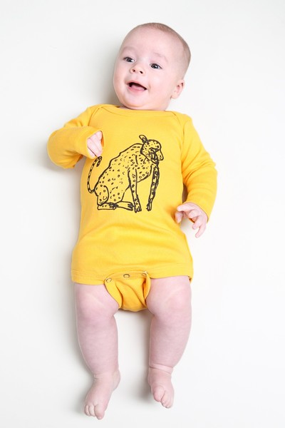 Kipepeo Baby-body "Leopard". Handmade In Kenya