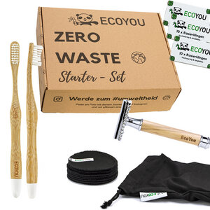 EcoYou® Zero Waste Starter Set - Bad inkl. Rasierhobel, Abschminkpads usw - EcoYou