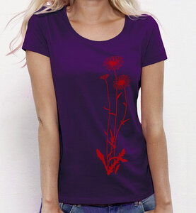 Blumen / Lila & rot / T-Shirt für Frauen - Picopoc