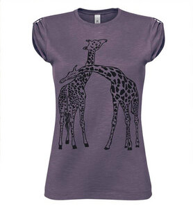 Giraffen T-Shirt in lila  - Picopoc