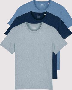 3er Pack Basic T-Shirts meliert, Mehrfachpack, mittelschwere Stoffqualität - YTWOO
