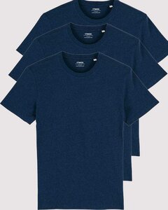 3er Pack Basic T-Shirts meliert, Mehrfachpack, mittelschwere Stoffqualität - YTWOO