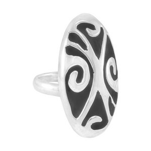 Silber Ring Ornament oval Fair-Trade und handmade - pakilia