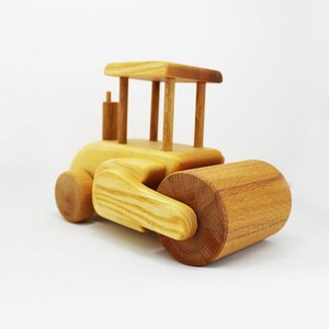 Straßenwalze aus Holz, Spielzeug für Kinder, Baustellenspielzeuge, Baustellenfahrzeug - Mitienda Shop