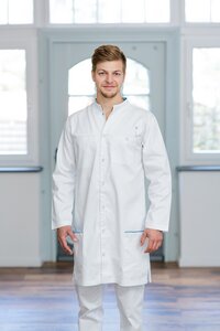 Herren Kittel "Aloe" weiß/ schneeweiß - Exterior medical apparel GmbH
