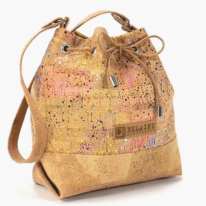 Handtasche aus Kork // mit Glitzer - Belaine Manufaktur