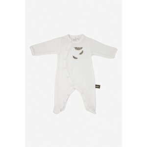 Baby-Pyjama aus Bio-Baumwolle mit farbigen Federmotiven - Kadolis