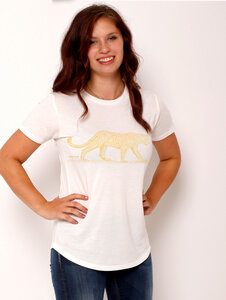Ecovero®-Damen-T-Shirt "Leopard" - Peaces.bio - handbedruckte Biomode