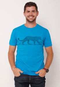 Ecovero®-Herren-T-Shirt "Leopard" - Peaces.bio - handbedruckte Biomode