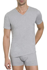 Herren Basic Shirt V-Ausschnitt Jersey 2er Pack Baumwolle/Elasthan - Haasis Bodywear
