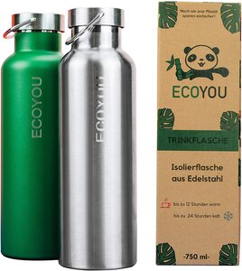 EcoYou® Edelstahl Trinkflasche Isolierflasche 750 ml Thermosflasche - EcoYou