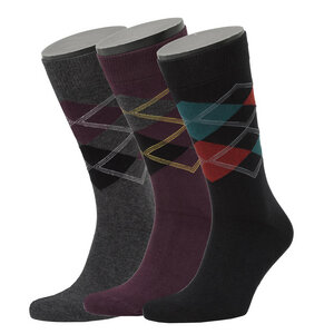3er Set Argyle Pattern Socks - Opi & Max