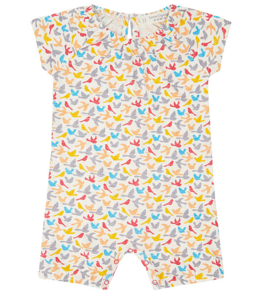 Bunter Baby Kurzoverall Mit Vögeln