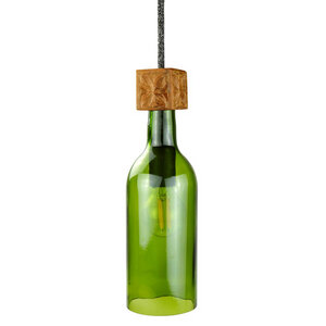 Upcycling Deckenlampe - Weinflasche - Bottle - Grün - Chako Zanzibar