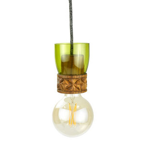 Upcycling Deckenlampe - Weinflasche - Pure - Grün - Chako Zanzibar