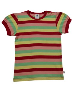 Kurzarmshirt Ringelshirt Bio-Baumwolle T-shirt Gestreift Pergamon - Leela Cotton