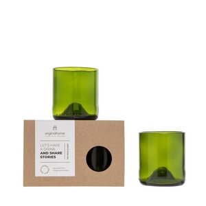 Upcycling-Glas 2er-Set in 2 Größen und 2 Farben - Originalhome