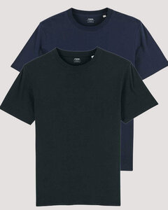 2er Pack Herren schweres Bio T-Shirt Männer, Premium Basic Shirt. - YTWOO