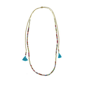 Kantha Tassel Wrap Necklace - Worldfinds