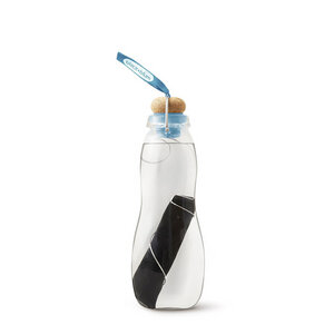 Trinkflasche aus Glas mit Aktivkohlefilter "Eau Good Glass" 650ml - Black + Blum