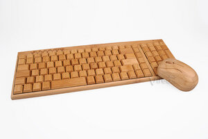 Kompakt Wireless Tastatur und Maus aus Bambus Holz - Vireo