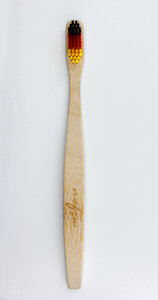 nefsu bamboo brush I schwarz rot gold I mittelweiche Borsten I Vegan und BPA frei  - nefsu - no excuse for single use
