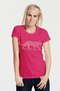Bio-Damen-T-Shirt "Leopard" - Peaces.bio - handbedruckte Biomode