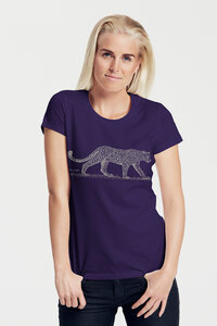 Bio-Damen-T-Shirt "Leopard" - Peaces.bio - handbedruckte Biomode